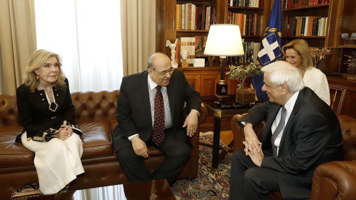 Συνάντηση Μαριάννας Β. Βαρδινογιάννη και Mostafa El Feki με τον Προέδρο της Δημοκρατίας