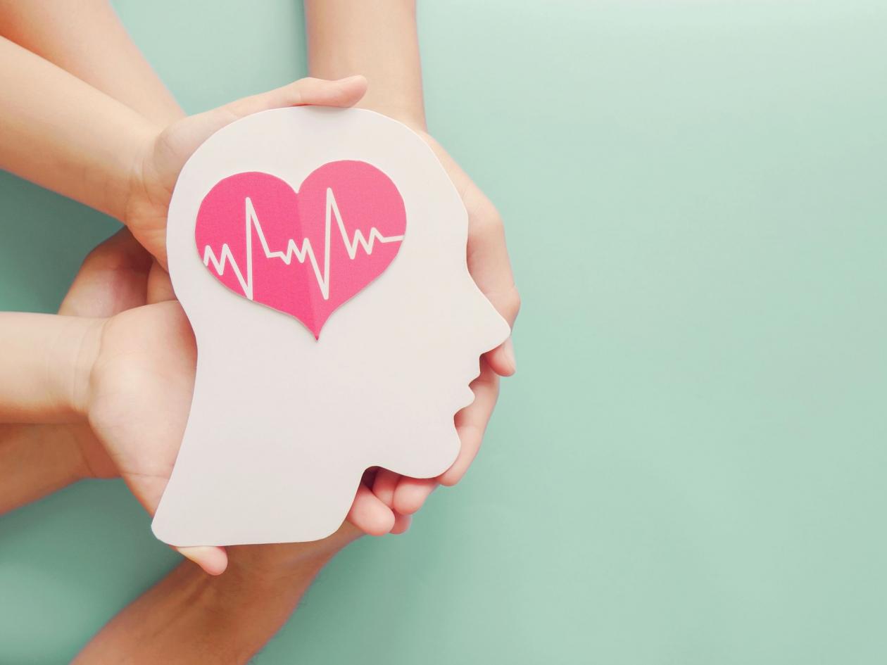 Adult And Children Hands Holding Paper Brain And Heart, Brain Stroke, World Heart Day, World Mental