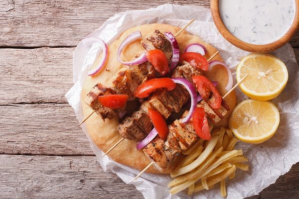 bigstock Greek Food Souvlaki With Vege 98115854