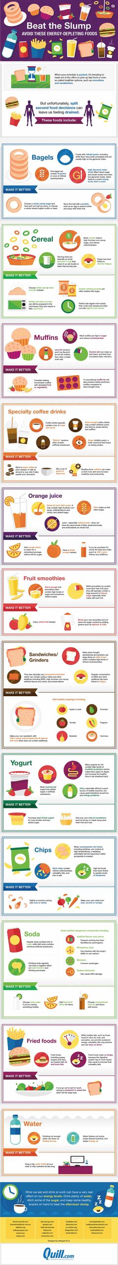energy depleting foods infographic