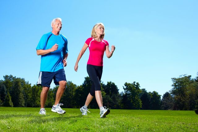 bigstock Happy senior couple jogging in 36493645