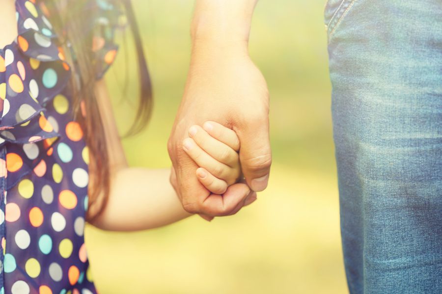 bigstock Father s hand lead his child d 124653506