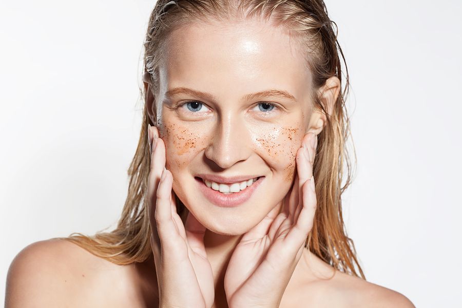 bigstock Smiling Woman Cleans The Skin 104416157
