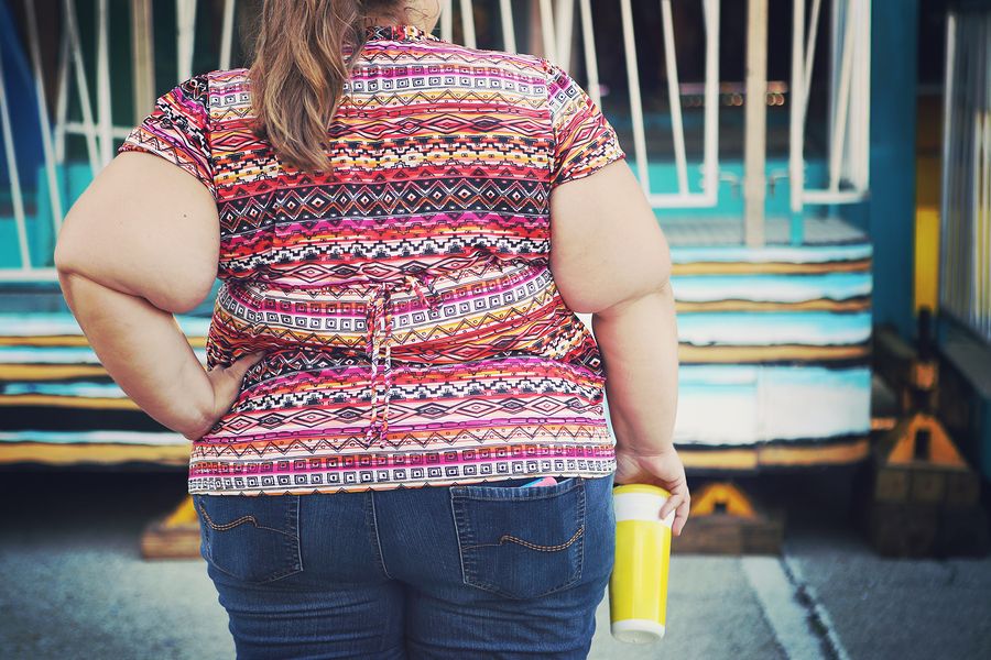 bigstock Obese woman at a carnival 129080642