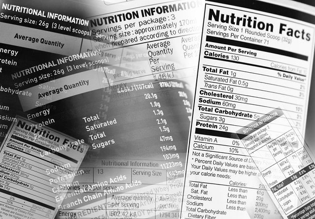 bigstock Nutrition information facts on 99630296