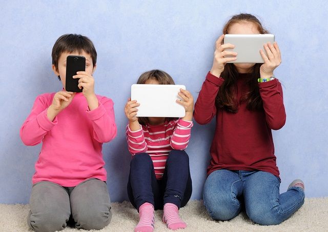 bigstock little girls with electronic d 172014596