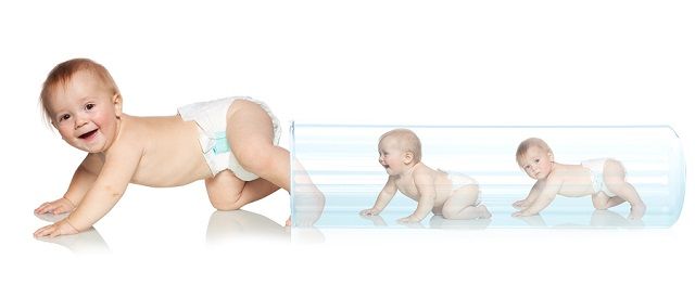 bigstock Baby getting out of the tube 24302540