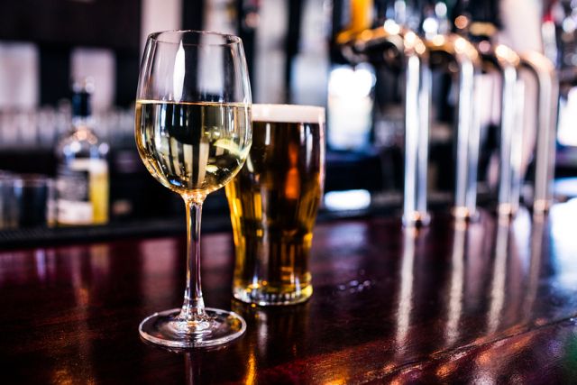 bigstock Close up of a glass of wine an 121257302