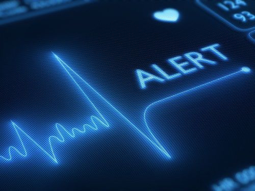 bigstock Flat line alert on a heart mon 20436989