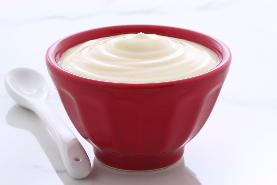 bigstock Red Bowl Plain Yogurt 169741766