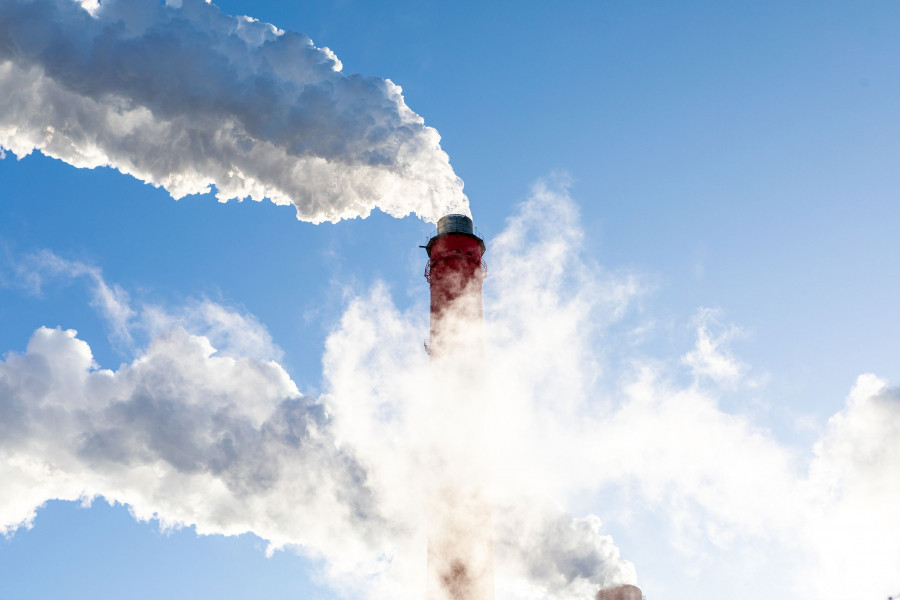 Air Pollution From A Natural Gas And Coal Power Plant. Emissions Of Harmful Substances Into The Atmo